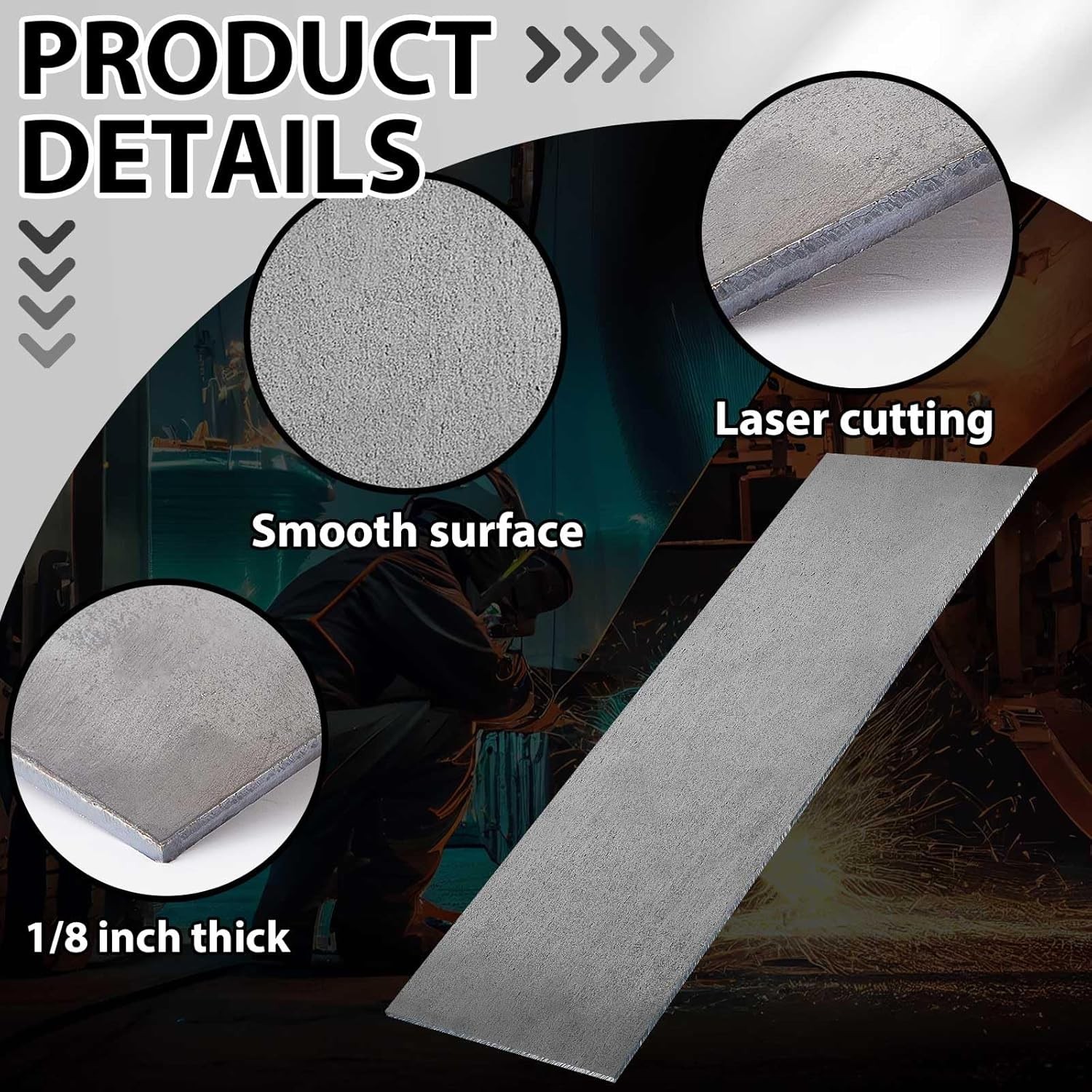 Gisafai 1/8x12x48in Mild Steel Sheet A36 Hot Rolled Plate 11ga DIY Project