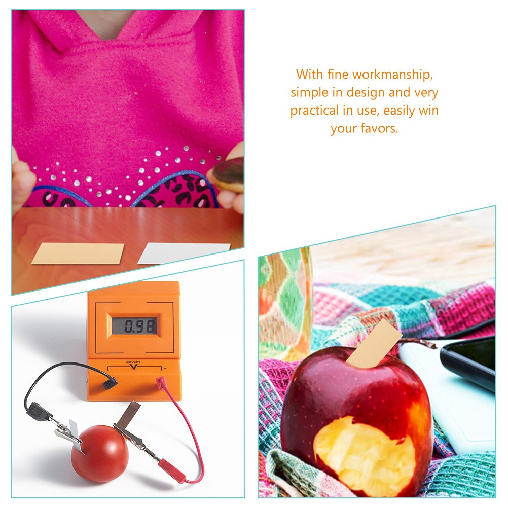 5 Pairs Zinc Sheet and Copper Sheet Set for Educational Fruit Battery Project