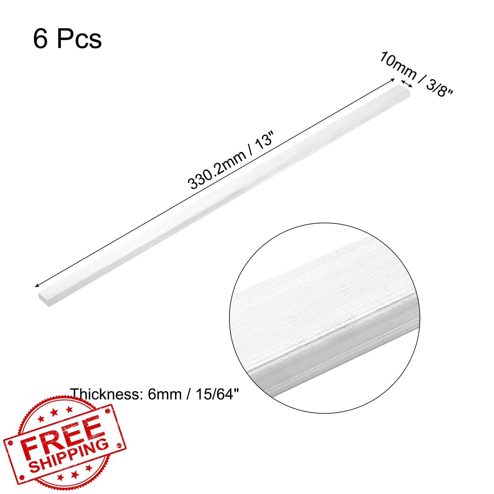 MECCANIXITY 6x 15/64″x3/8″x13″ Aluminum Bar