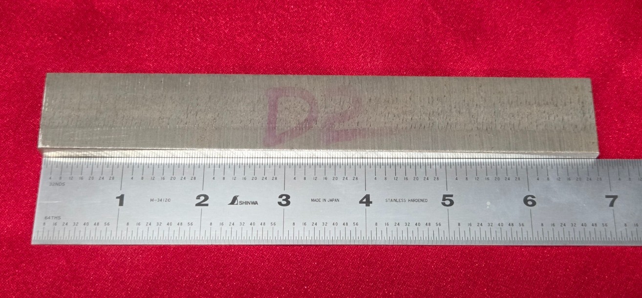 D2 Tool Steel Block Billet 6.86″ L x 1.035″ W x 0.335″ Thick – 10.5 Oz