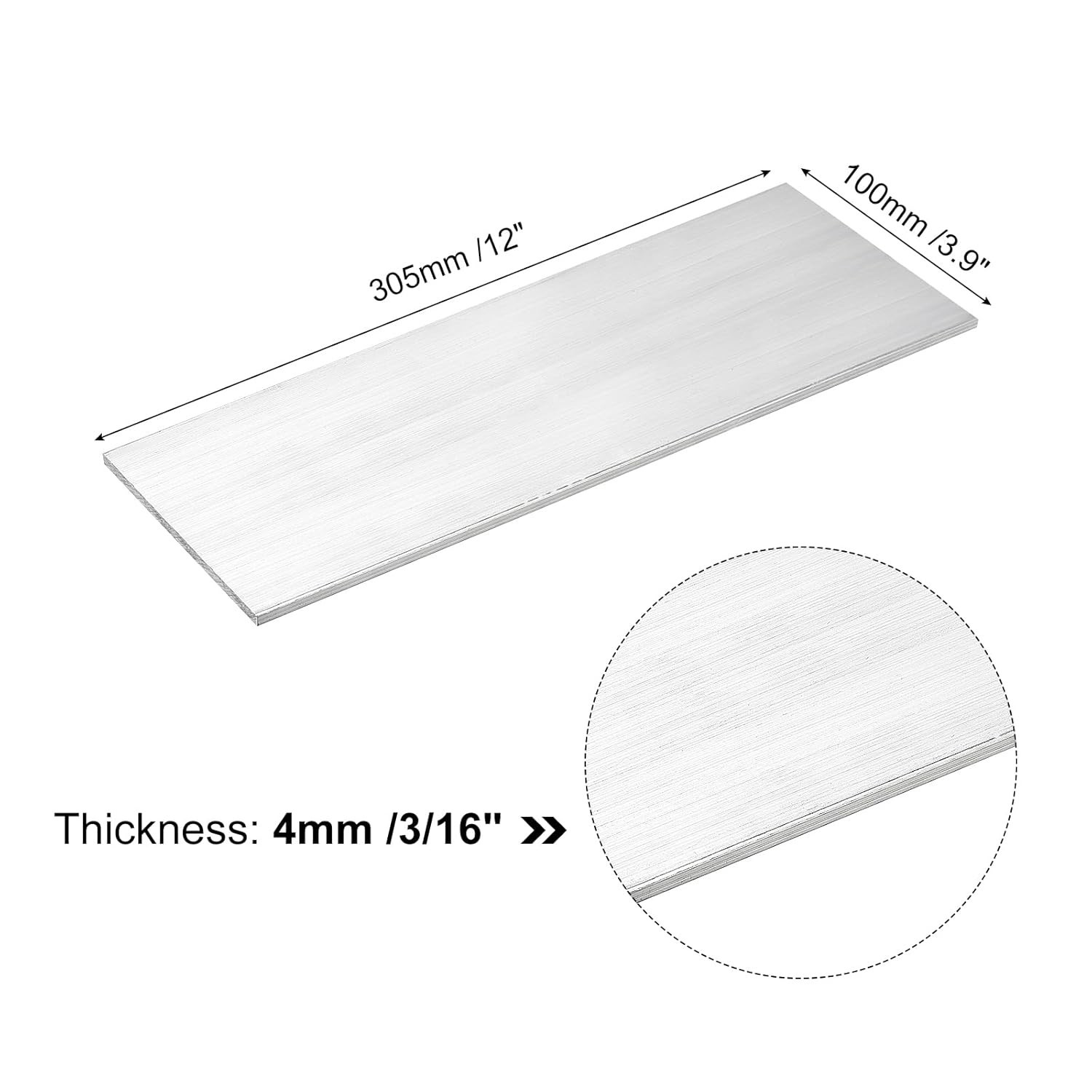 Versatile Anodized Aluminum Flat Bar – 4 x 100 x 305mm – Lightweight & Strong