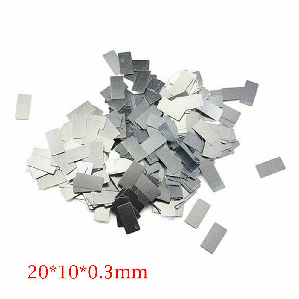 100PCS Galvanized Iron Sheet Plate Zinc Plated Metal DIY Craft 20 10 0.3mm