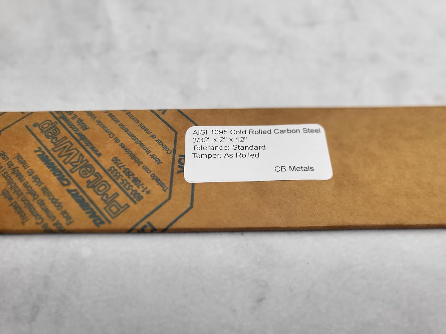 1095 Cold Rolled Carbon Steel 3/32″ x 2″, 12″ bar, Knife Making Stock, Billet