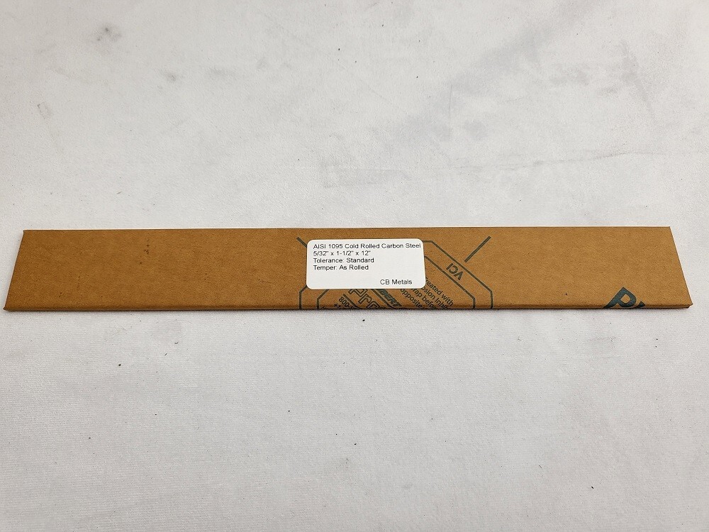 1095 Cold Rolled Carbon Steel 5/32″ x 1.5″, 12″ bar, Knife Making Stock, Billet