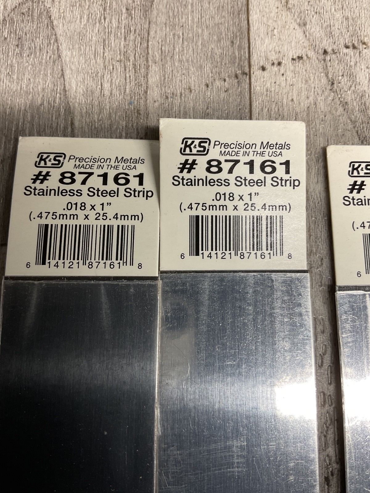 K&S 87161 Stainless Steel Strip, 0.018″ x 1″W x 12″L *Lot of 9* #4033B105PR3