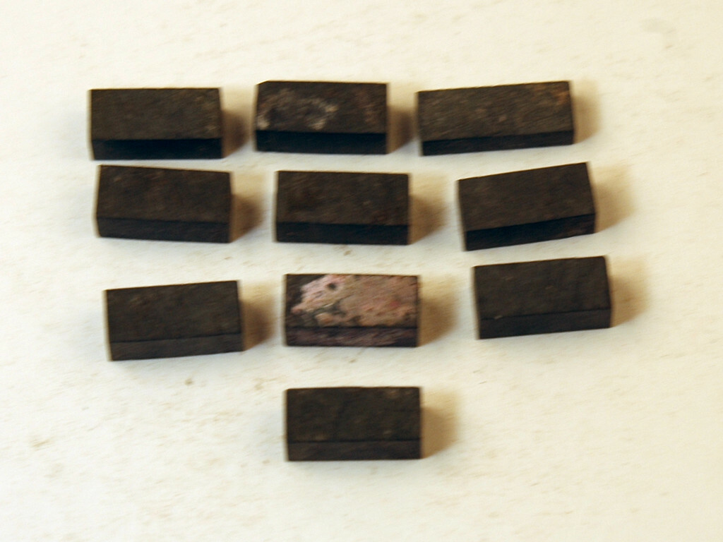 .210 X .235 X .550 (LOT OF 10) CARBIDE BLANKS GRADE UNKNOWN (E-3-4-1-23)