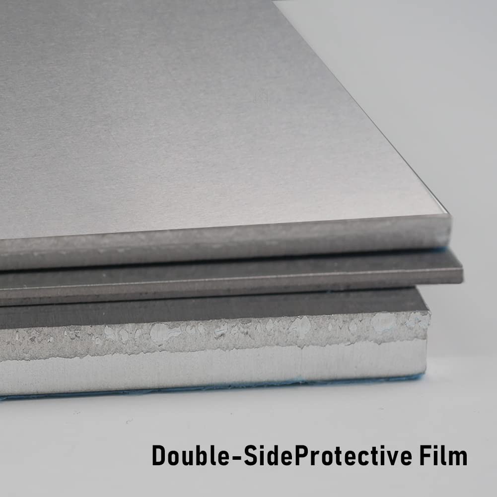 6061 Aluminum Plate 1/16″ Thick 8″ x 8″ Flat Sheet – Protective Film for DIY