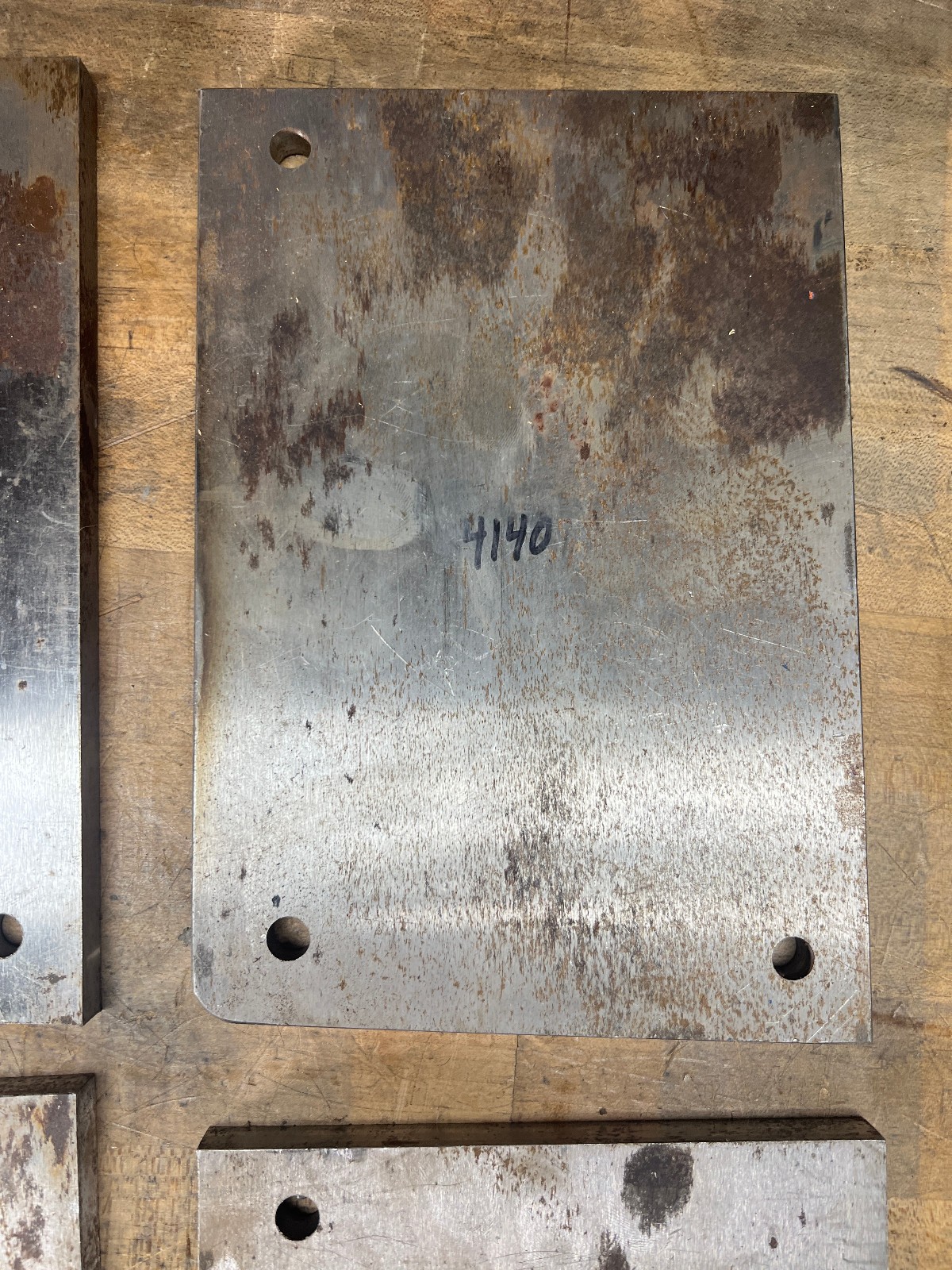 4140 Tool steel flat bar stock lot pre cut / used 7/16 x 8 3/4 x 6 – 28.2 lbs