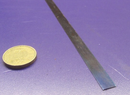 1095 Hard Blue Tempered Spring Steel Shim .005″ Thick x .375″ Wide x 1200″ Long