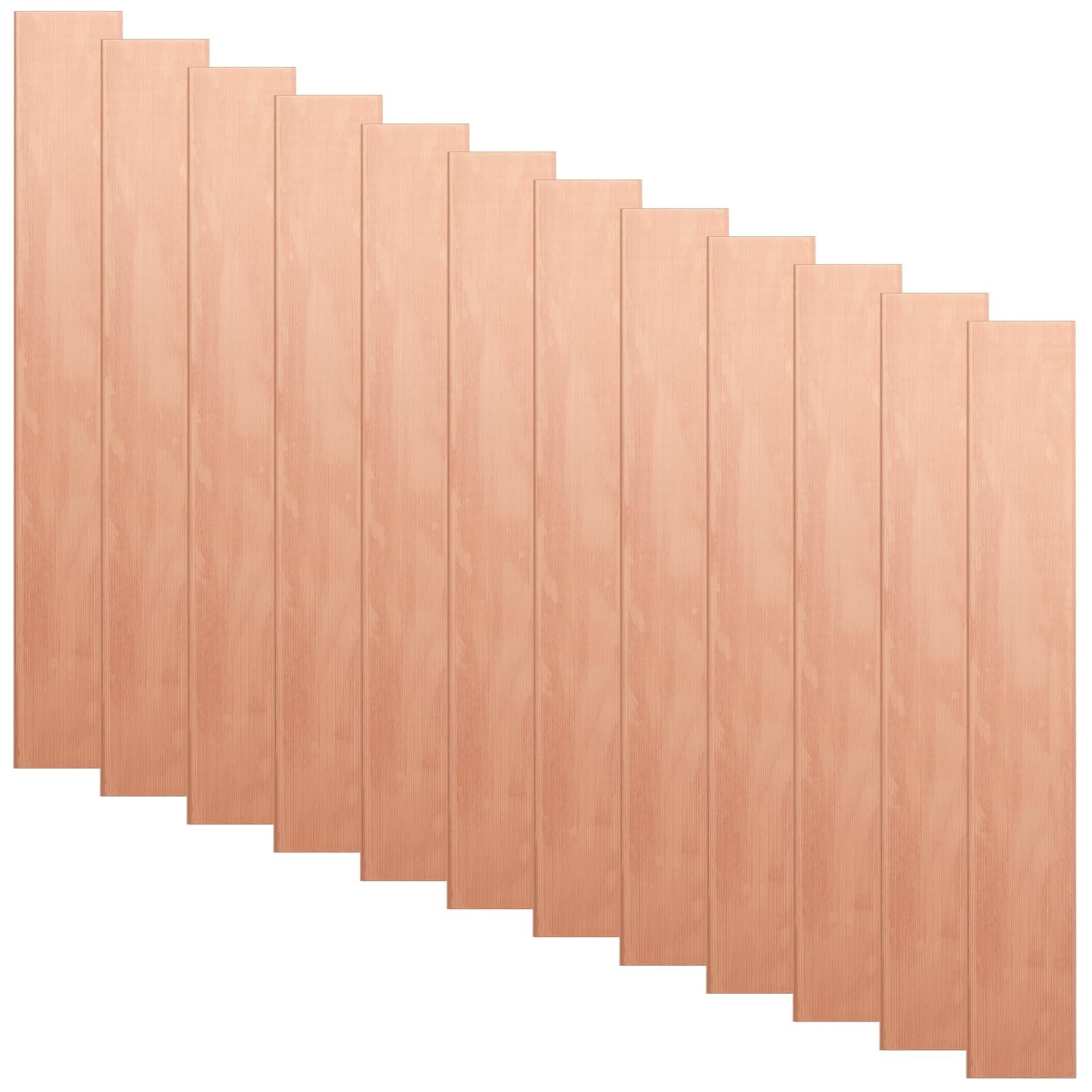 12 Pcs Copper Anode Sheets 0.04″x1″x6″ – High-Purity Electroplating Strips for D