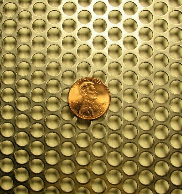 1/4″ HOLES 16 GAUGE 304 STAINLESS STEEL PERFORATED SHEET– 12-1/8″ X 10-3/4″