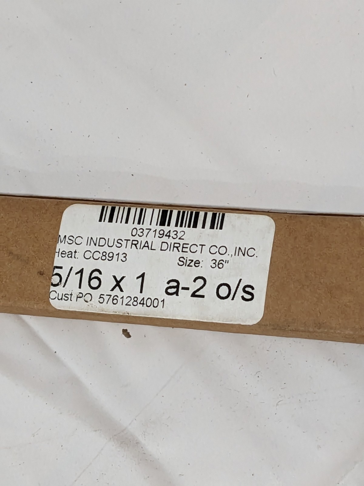 A2 Air-Hardening Flat Stock: 5/16″ Thick, 1″ Wide, 36″ Long 03719432