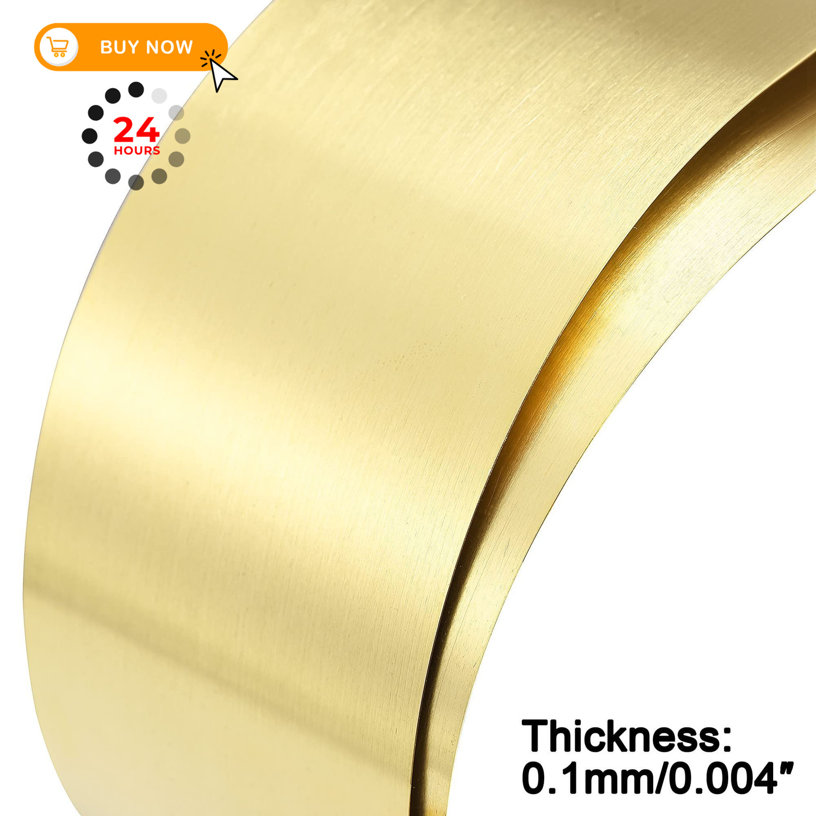 uxcell Brass Sheet Roll, Metal Foil Plate 1000mm x 1000 x 100 x 0.1mm,