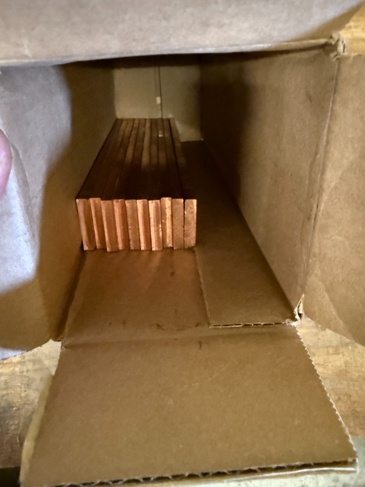 Copper Flat Bar 1/4″ Thickness x 1.25″ W. x 9.75″ L. 1100 ETP Copper – 10 pieces