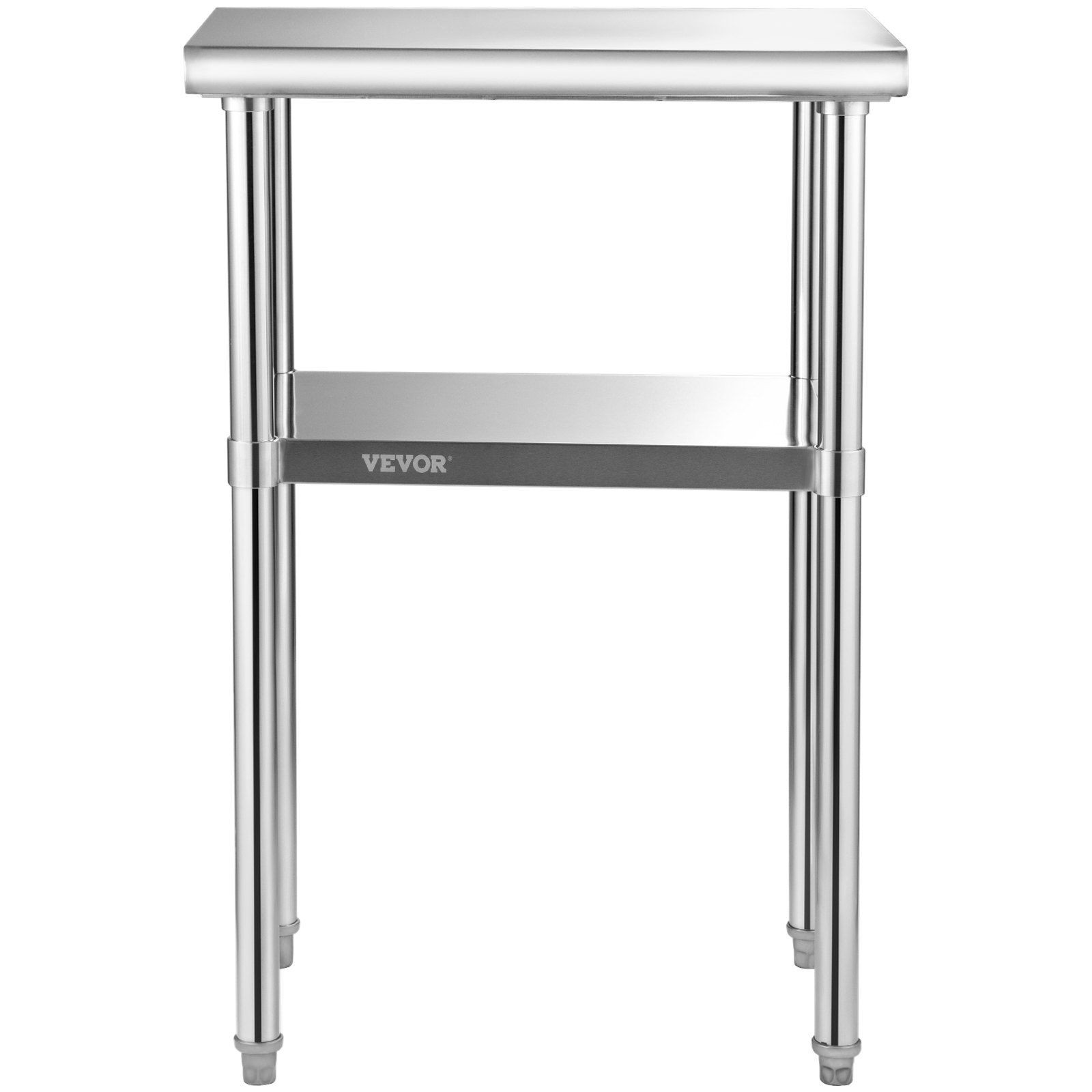 All Stainless Steel 24x18x36in 600lb Capacity Work Counter with Adjustable Base