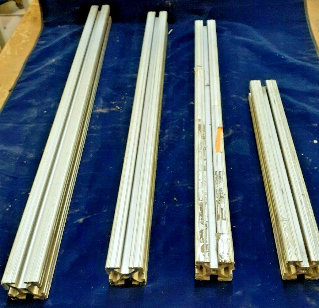 80/20 T-SLOT 1515 ALUMINUM EXTRUSION ASSORTED LOT OF 4 (12″ TO 24-1/8″)