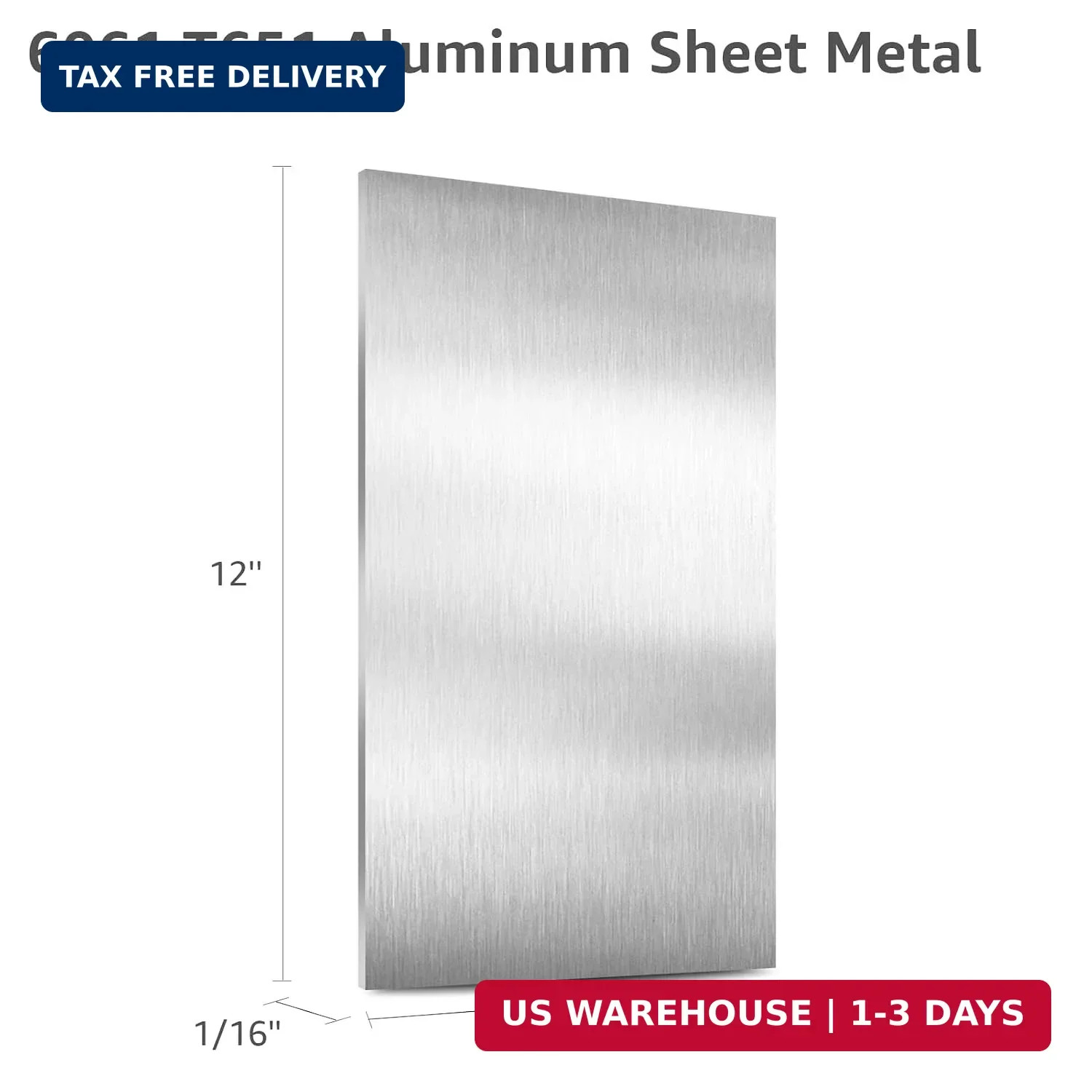 2 Pack 6061 T651 Aluminum Sheet Metal 6″ x 12″ x 1/16″ (0.06″) Rectangl