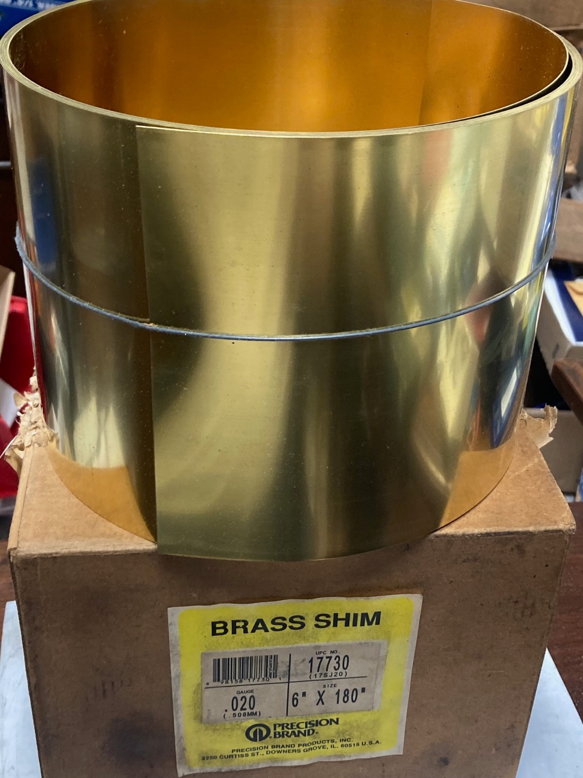 PRECISION BRAND 17730, Brass Shim Stock, 0.20″ x 6″ x 180″, Made-In-The-USA