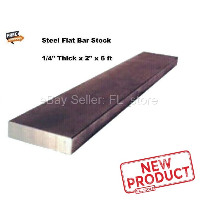 1/4″ x 2″ x 6 Feet Steel Flat Bar Stock Unpolished 1018 Alloy Cold Finish NEW