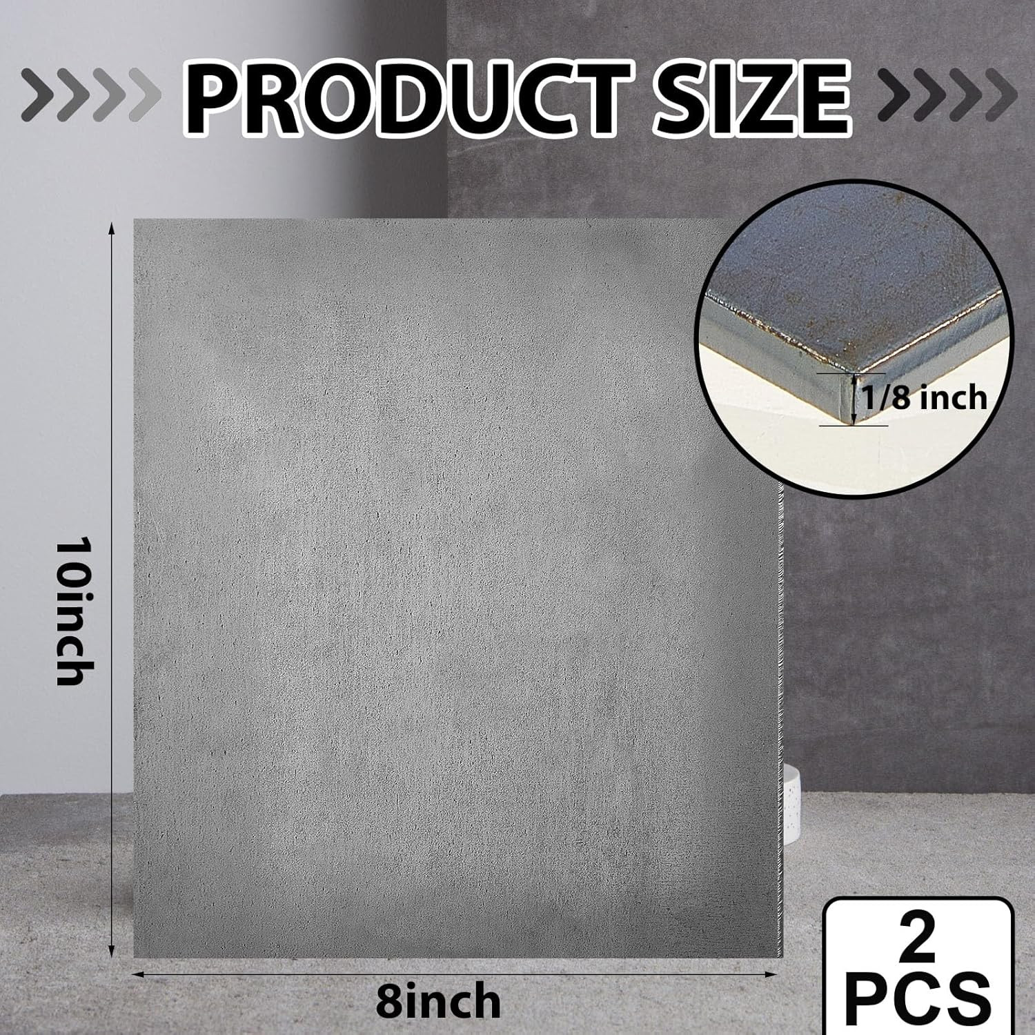 2 Pcs 1/8” X 8” X 10” Hot Rolled Steel Plate A36 Stainless Steel Sheet Weldab