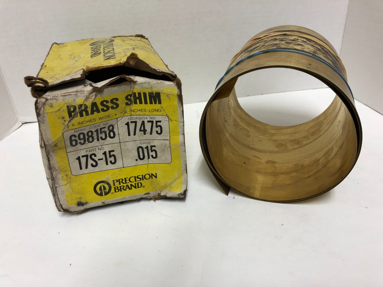PRECISION BRAND BRASS SHIM 17475 PARTIAL ROLL 6” WIDE BY 84” LONG .015 GAGE