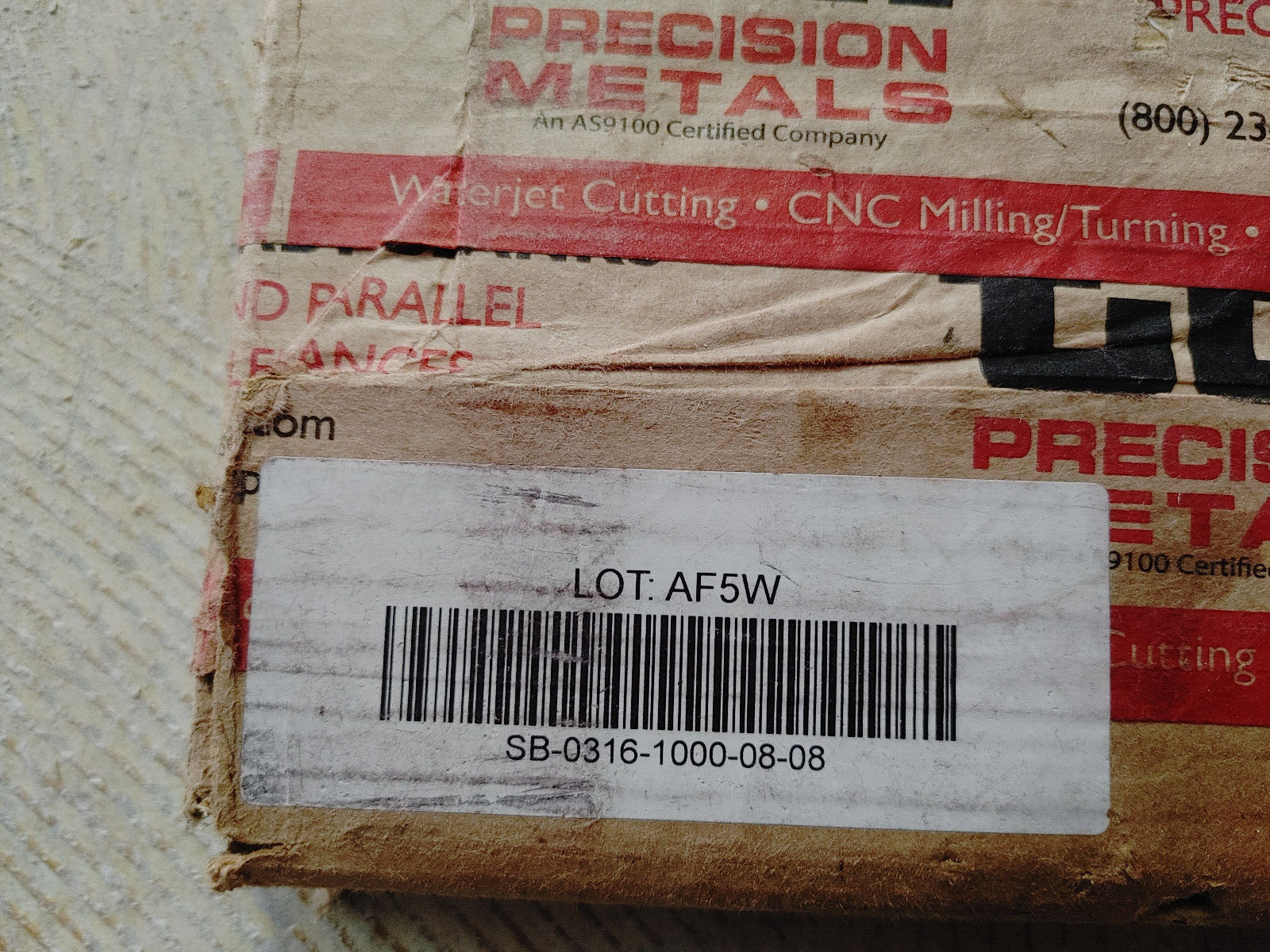 TCI 1.250″ x 8″ x 8″ 316 Stainless Steel Precision Machine Blank 03AF5W BA (Z1C