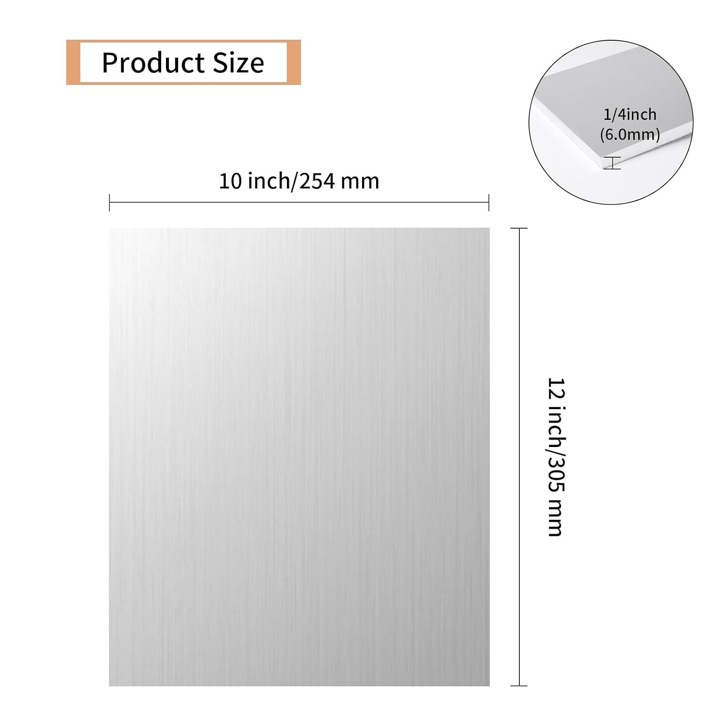 DIY Craft Aluminum Flat Bar 1/4 x 10 x 12 Inch, 6061 Metal