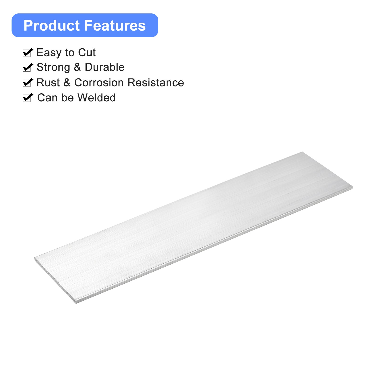 Square Aluminum Bar 1/8″ Thick 2.8″ Width 12″ Length