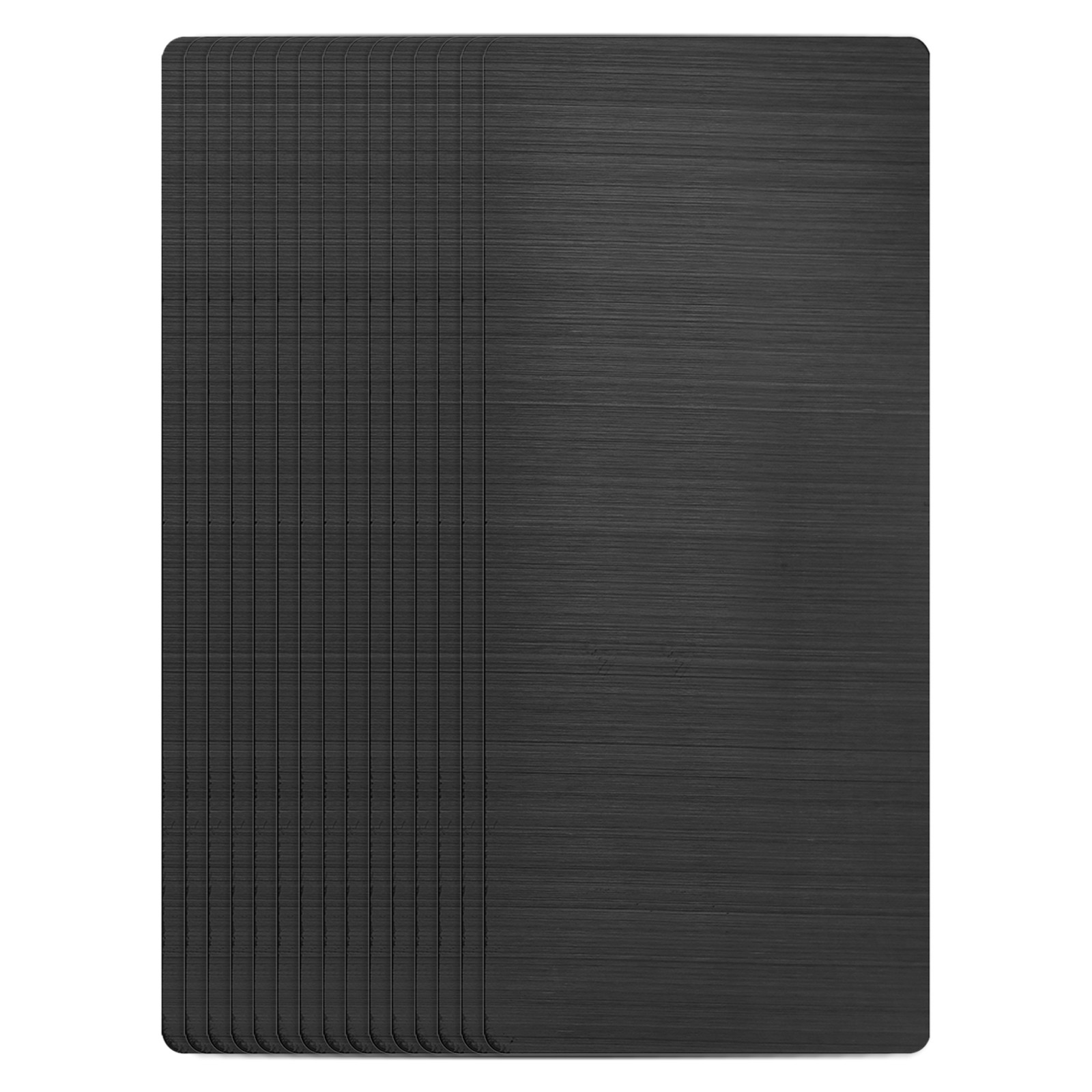 15Pack 50x22x0.4mm Blank Metal Card 201 Stainless Steel Name Cards Dark Grey