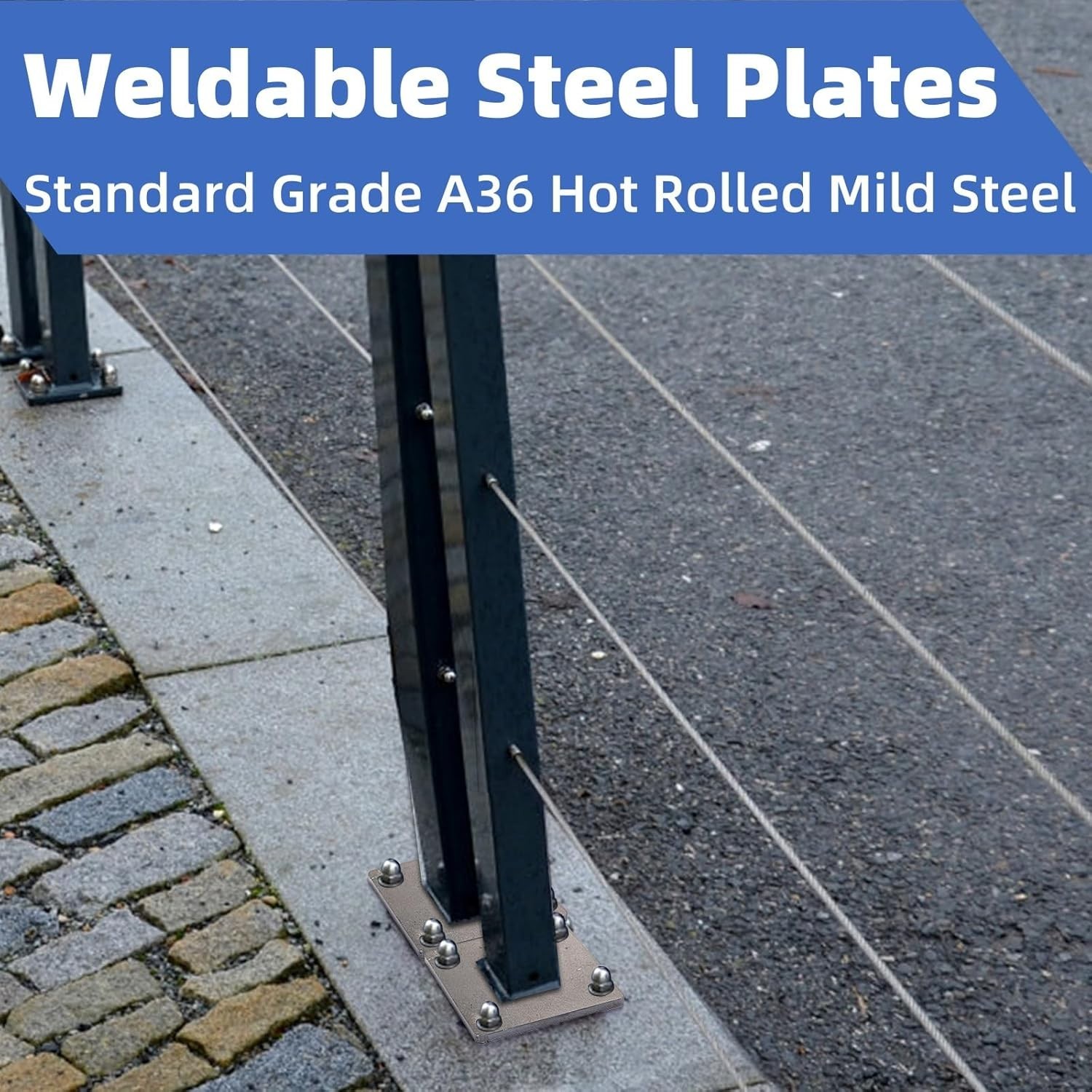 8 Pack Flat Steel Plates, 4” X 4”, Laser Cut A36 Mild Steel, Weldable Sheets