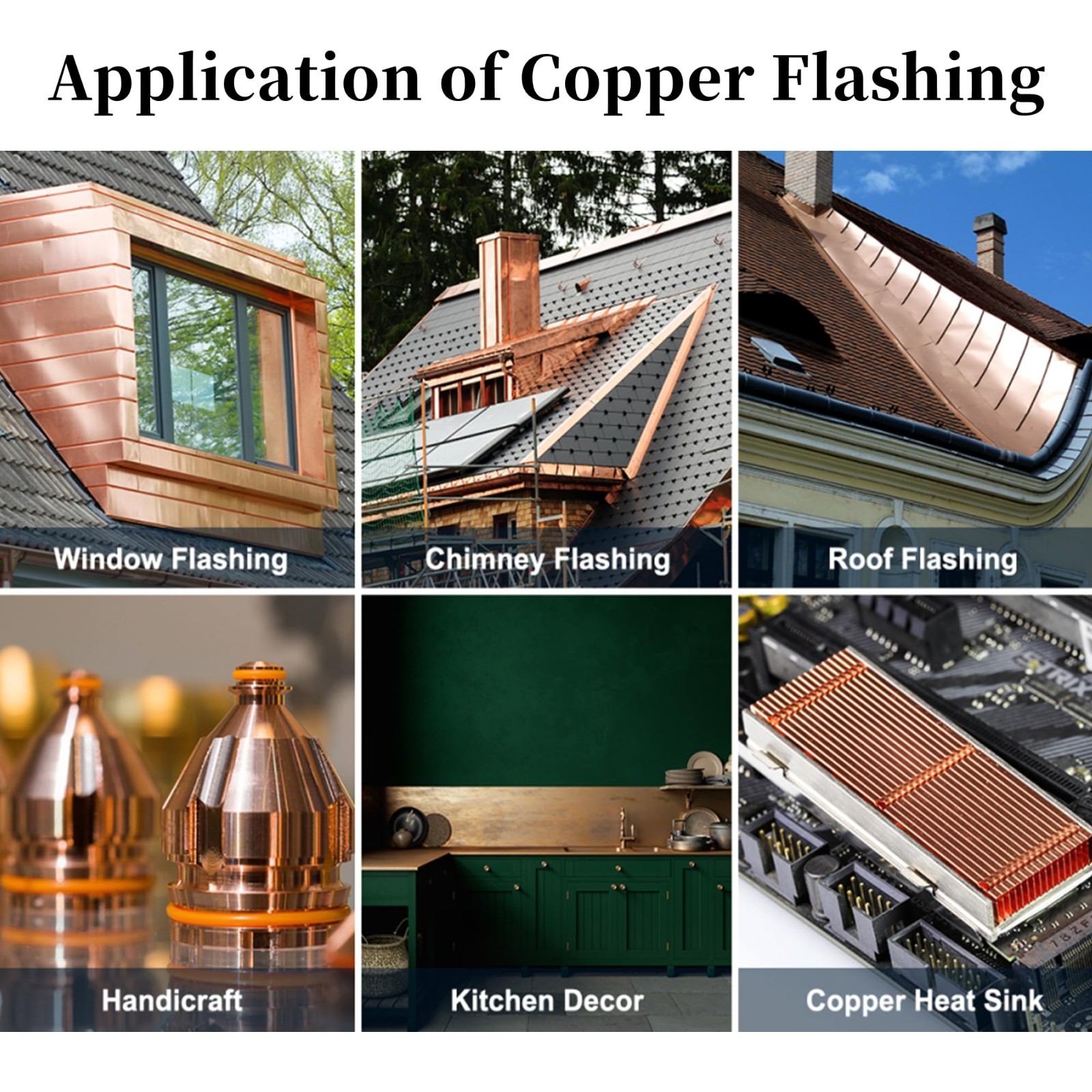 26 Gauge Copper Flashing Roll 10in x 10ft – Pure Copper Sheet for Roofing & Craf