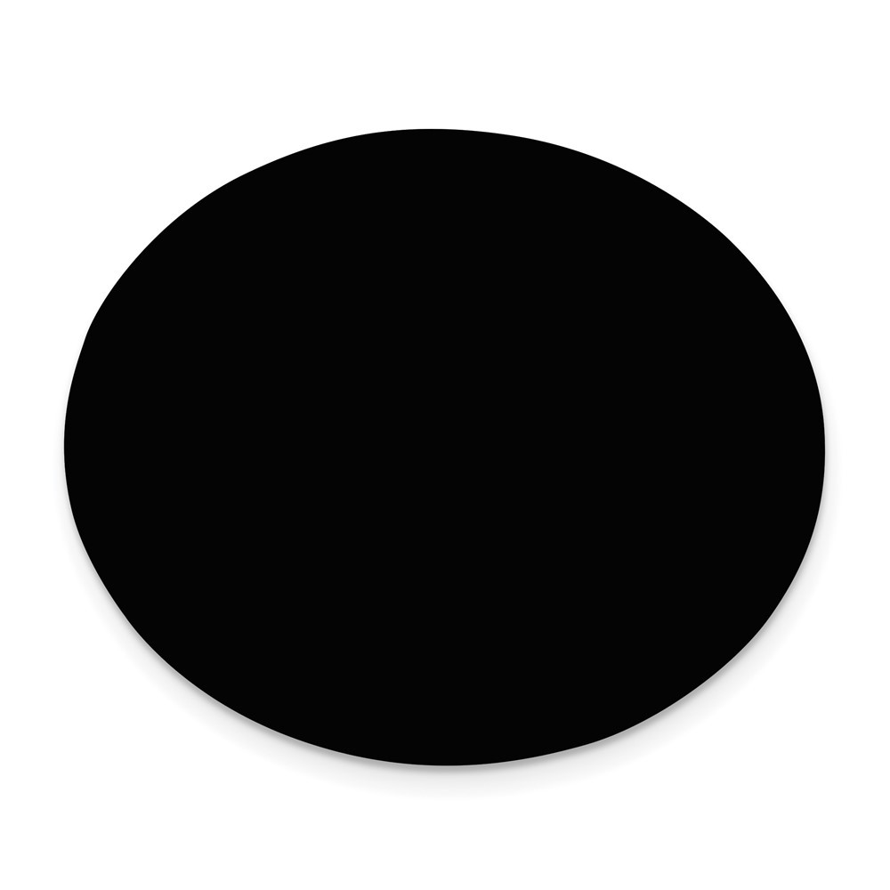 1 1/2 x 1 3/4 Oval Black Anodized Aluminum Plates-Set of 6
