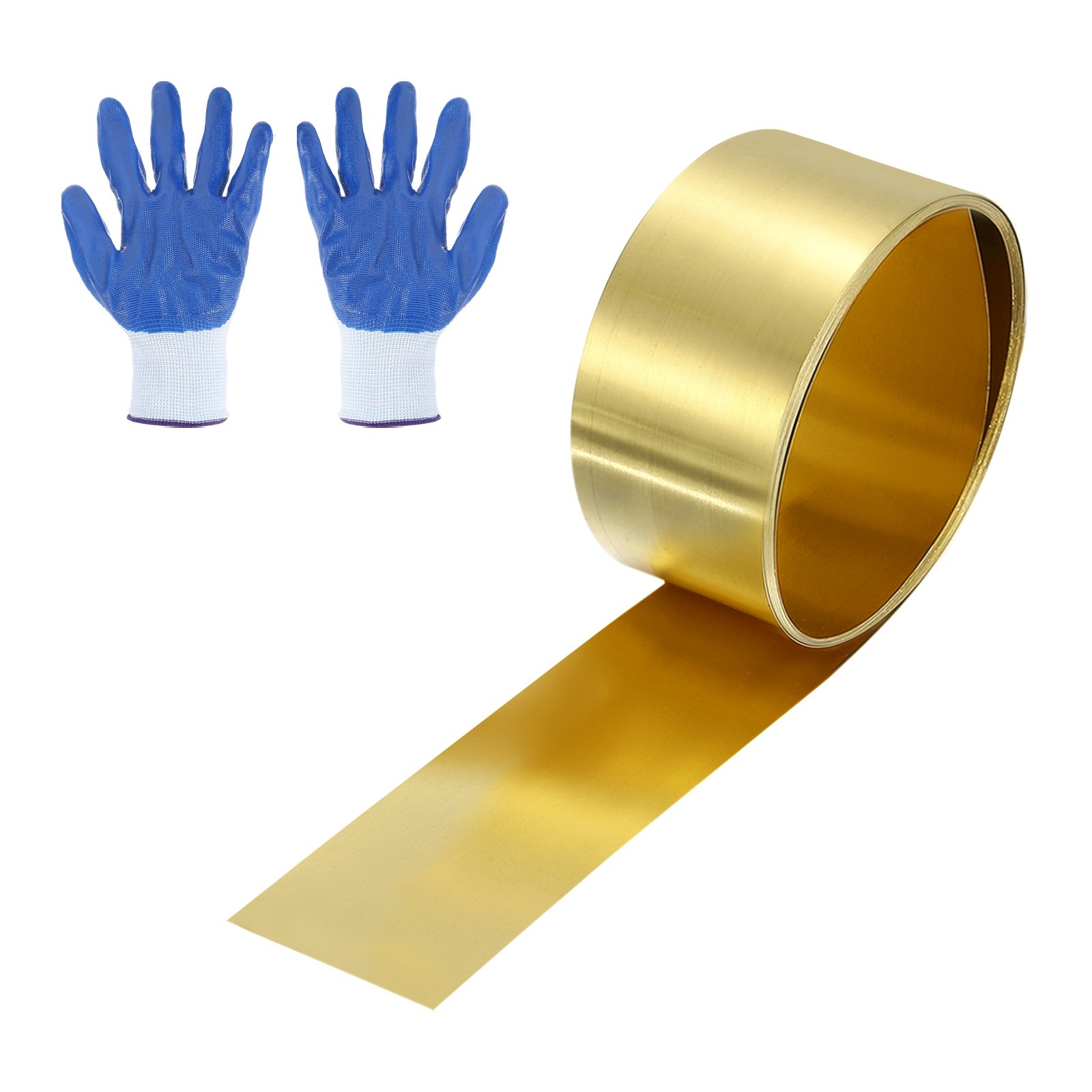 Brass Sheet Roll, 0.001 x 0.79 x 39.4 Inch H62 Thin Brass Foil Strip Plate Shim