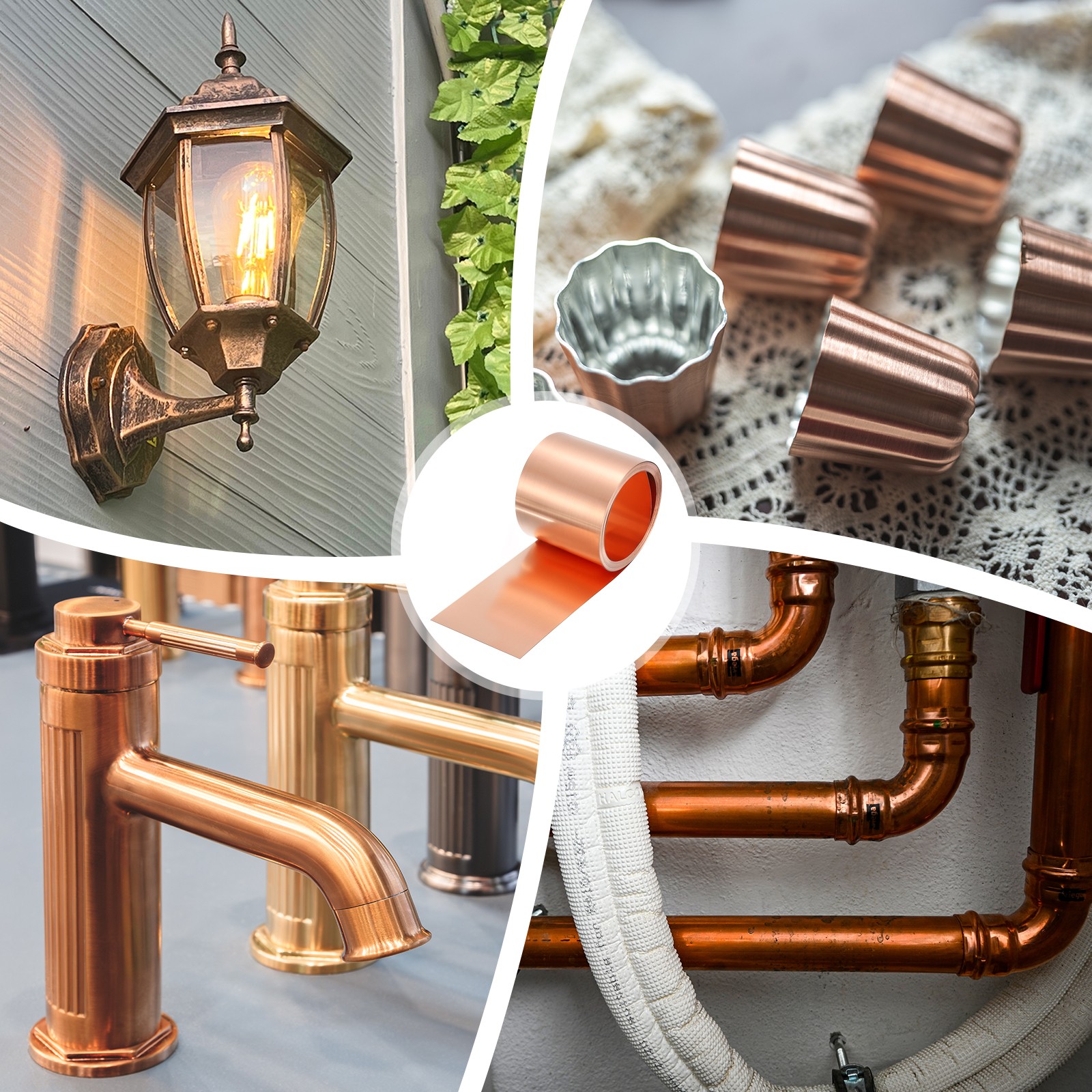 Pure Copper Sheet Roll, 0.3mm 22Ga Thick T2 8Ft x 2in Copper Strip for Craft