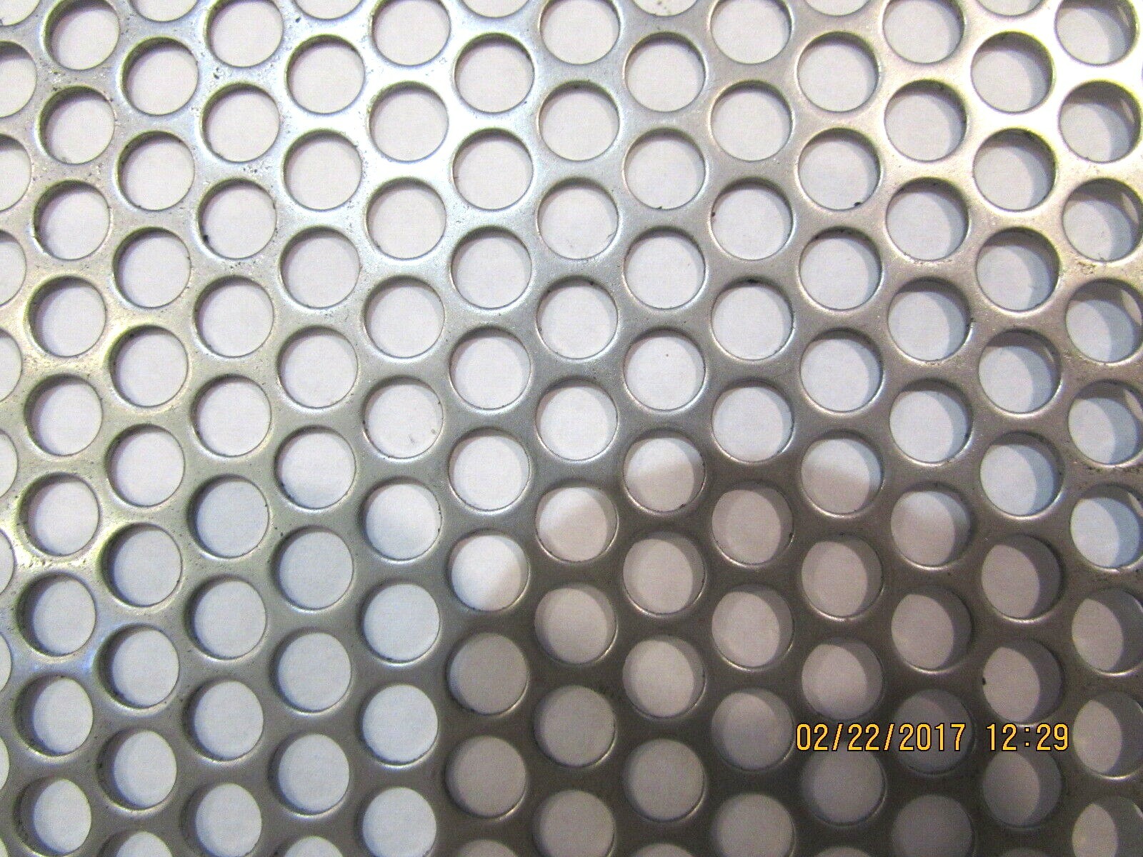 ==1/4″ HOLES 16 GAUGE 304 STAINLESS STEEL PERFORATED SHEET–11″ X 12″==