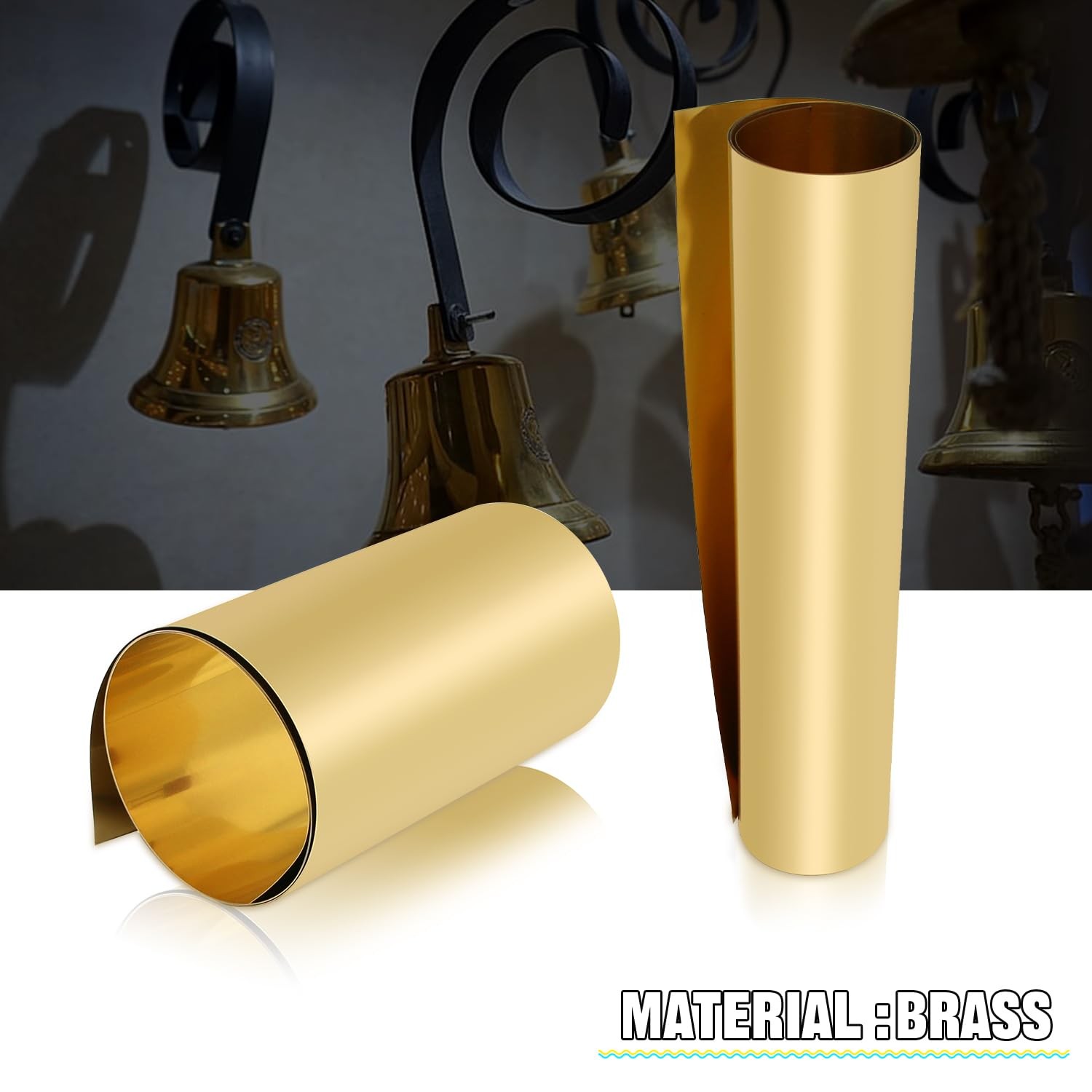 1000x300x0.2mm Brass Sheet Roll Gold Foil for Crafts Electrical DIY Projects
