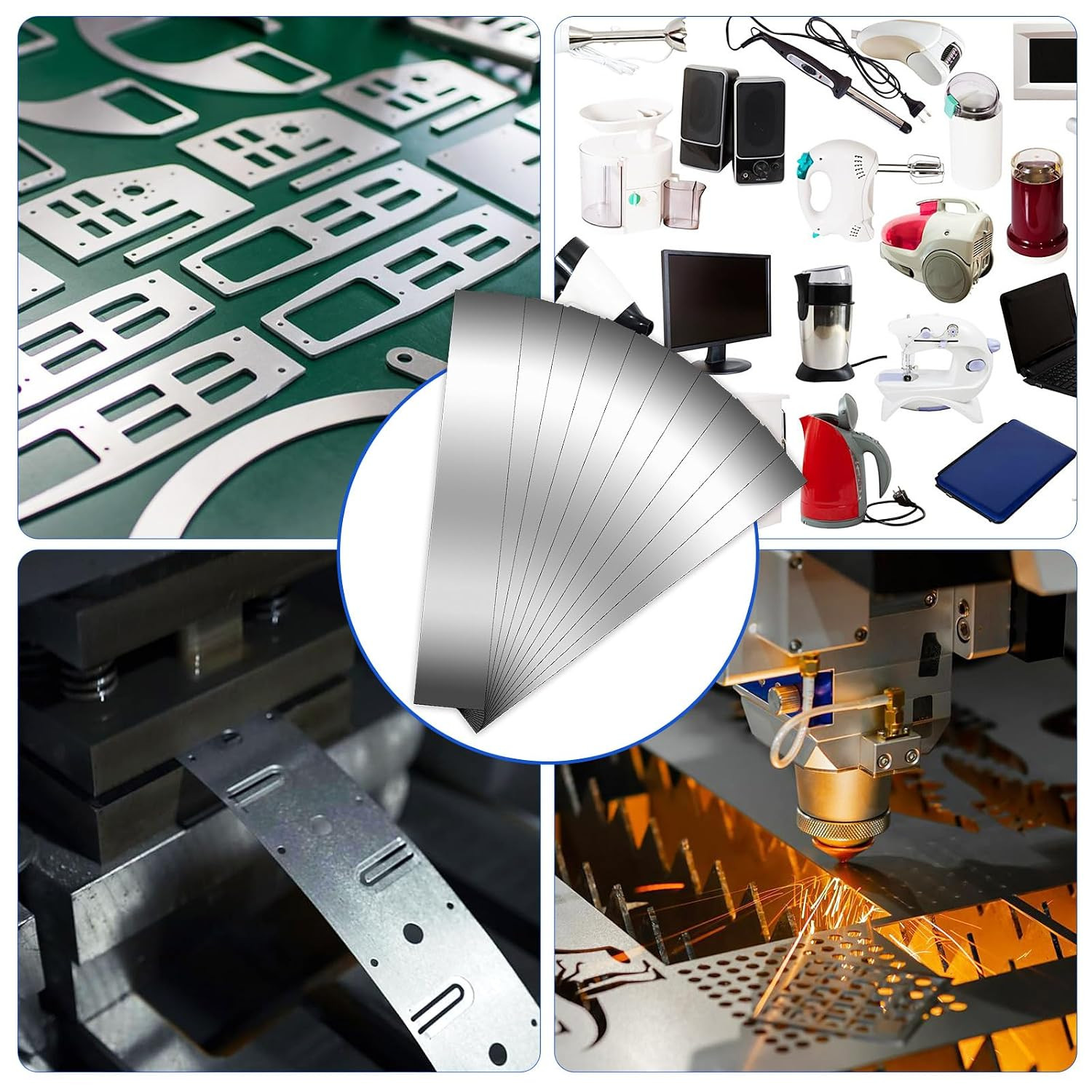 66 Pcs Shim Stock Assortment, 304 Stainless Steel Metal Shims for Leveling, 11 T