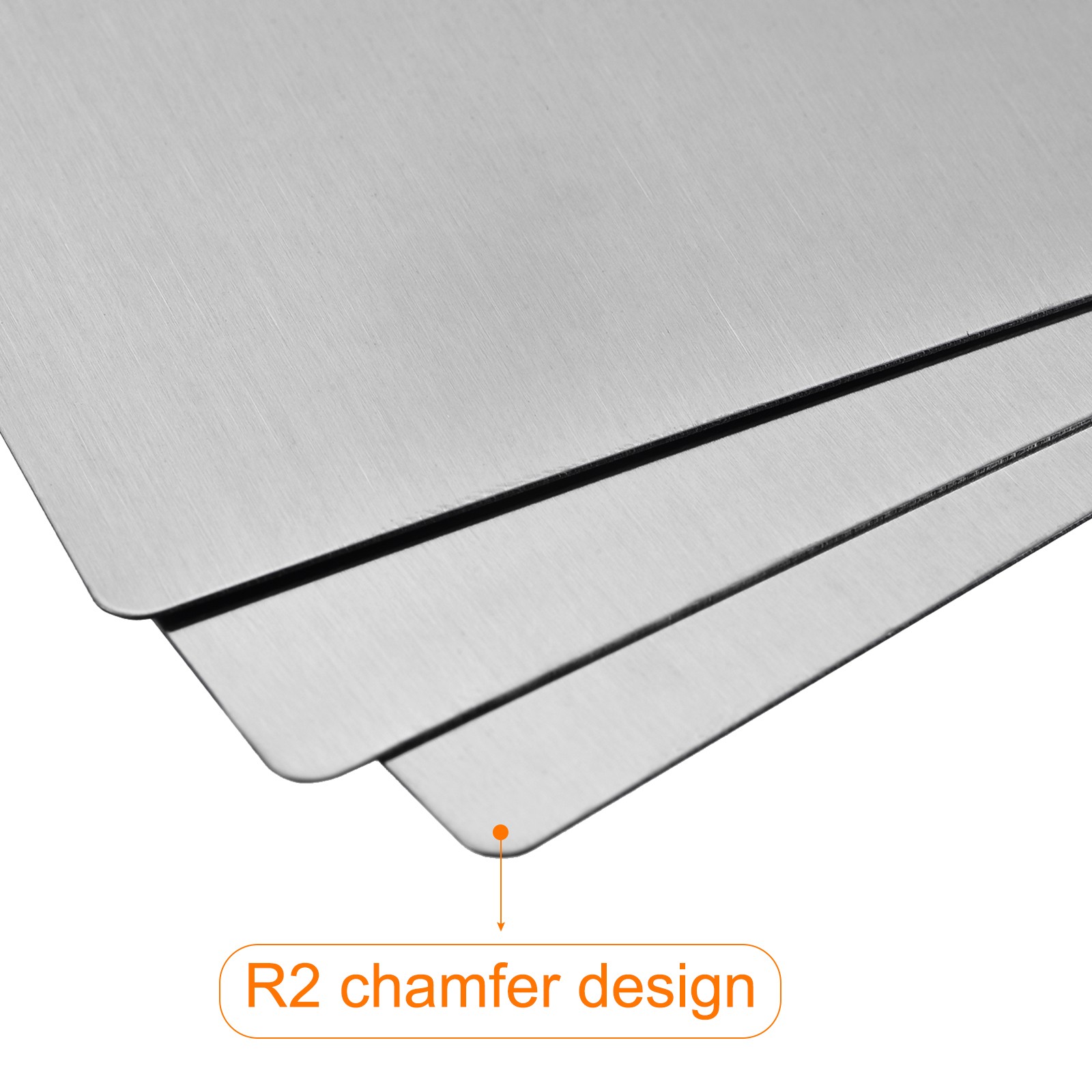 50x22x0.4mm Brushed 201 Stainless Steel Blank Metal Card Silver Tone 25 Pcs