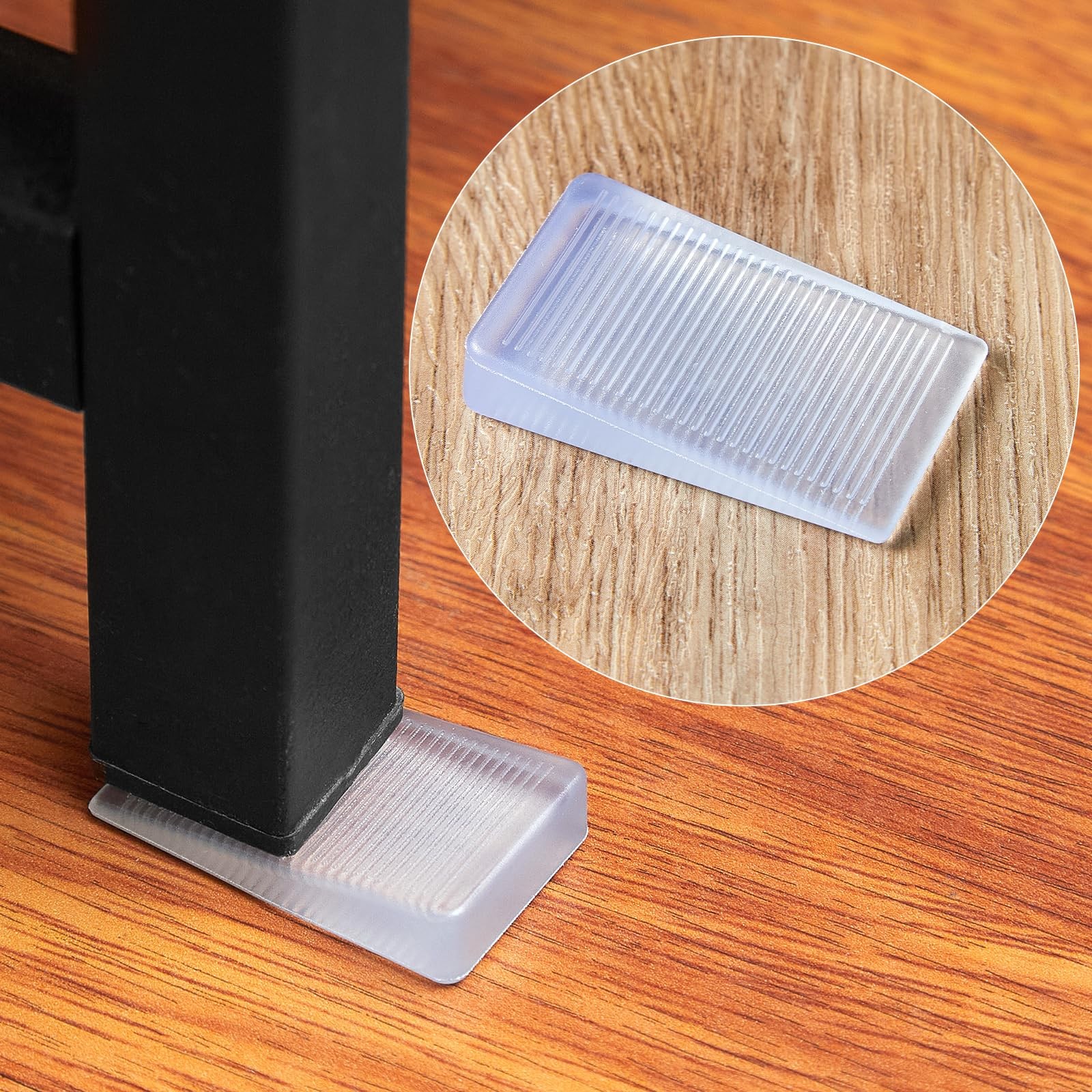 6 Pack Clear Shims for Leveling Furniture Toilet Shims for Leveling, Rubber W…