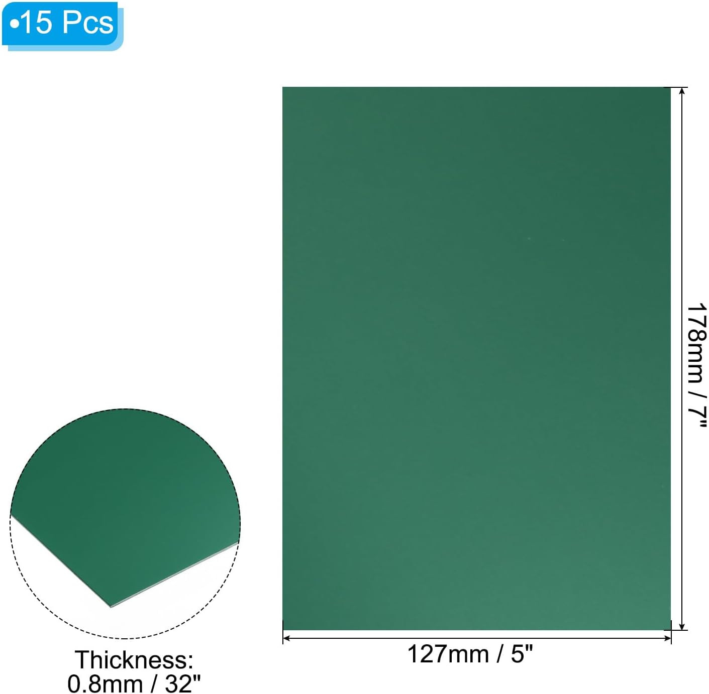 PATIKIL 7X5X1/32Inch Anodized Aluminum Sheet, 15Pcs Metal Rectangle Aluminum Pla