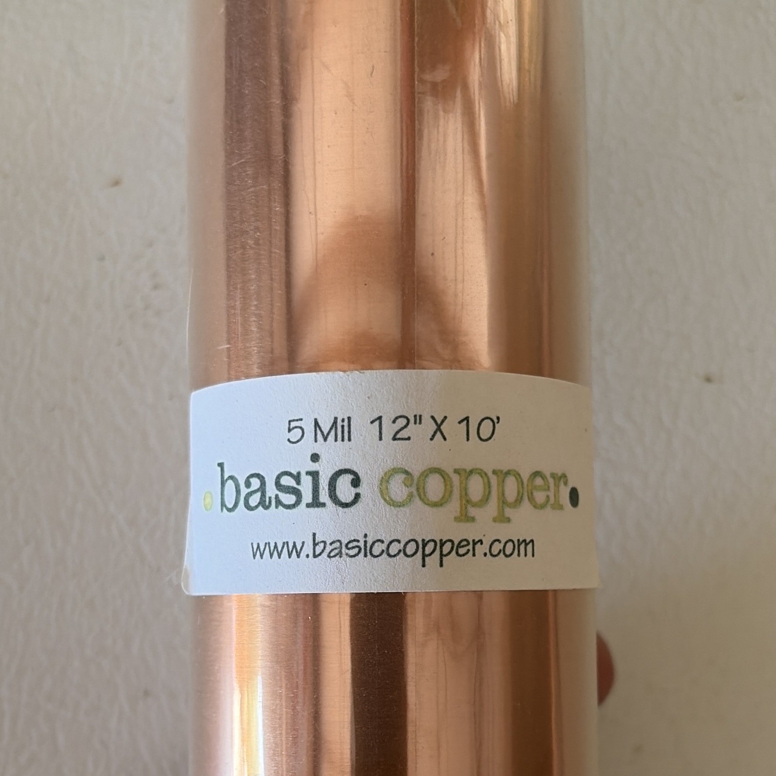 Basic Copper 5 Mil Copper Sheet Metal Flat Stock 12 in x 10 in, Copper