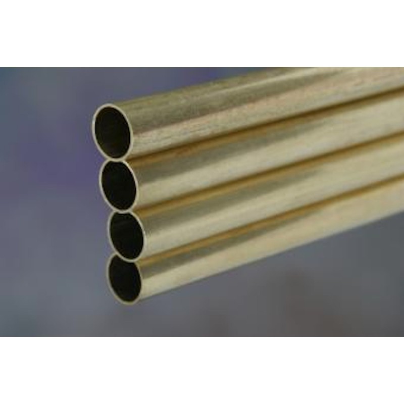 K&S 8134 0.014 in ga. Round Brass Tube 1 L ft. x 11/32 Dia. in.