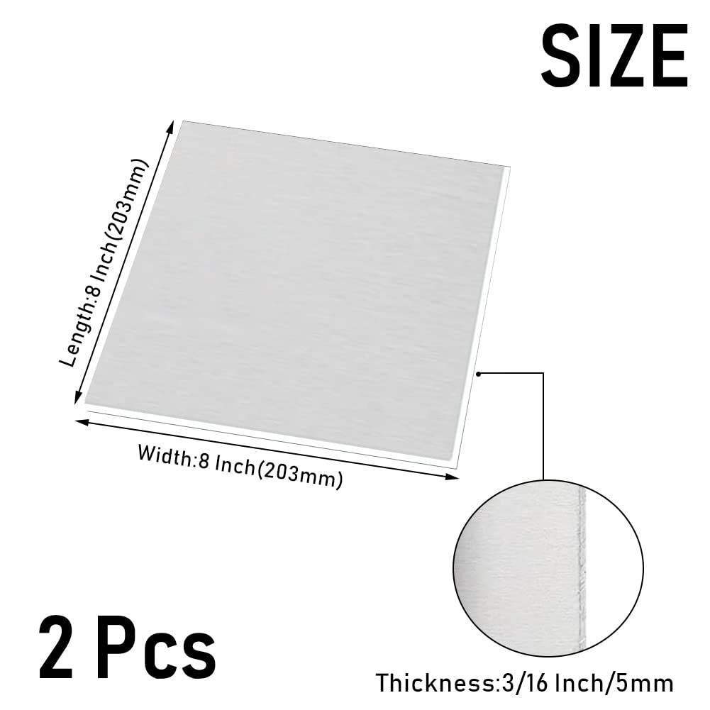 Protective Film Aluminum Plate for Craft, DIY – 8″ x 8″