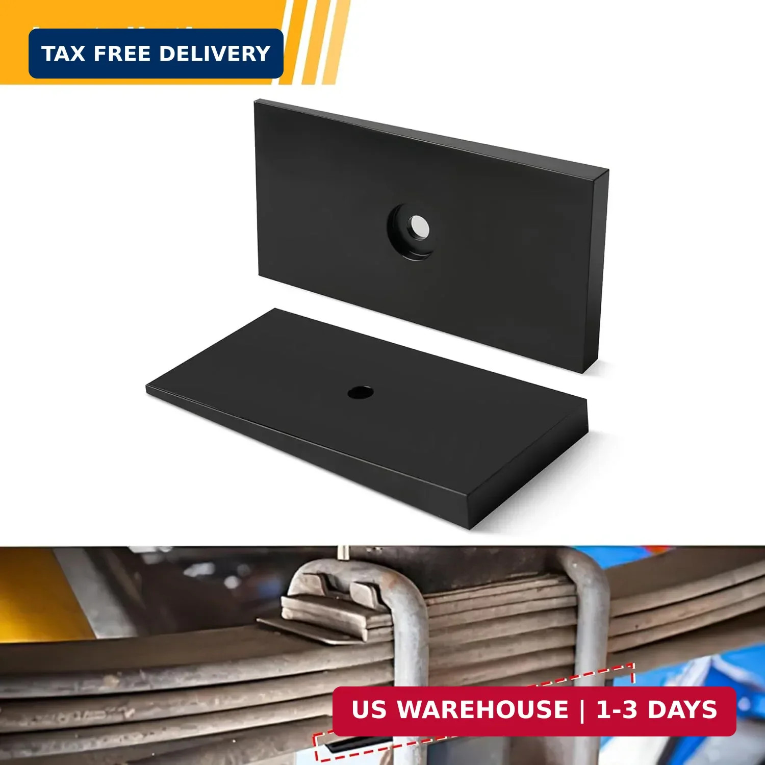 2.5″ Wide 4° Degree Steel Leaf Spring Shims 800061 2PCS (Black)