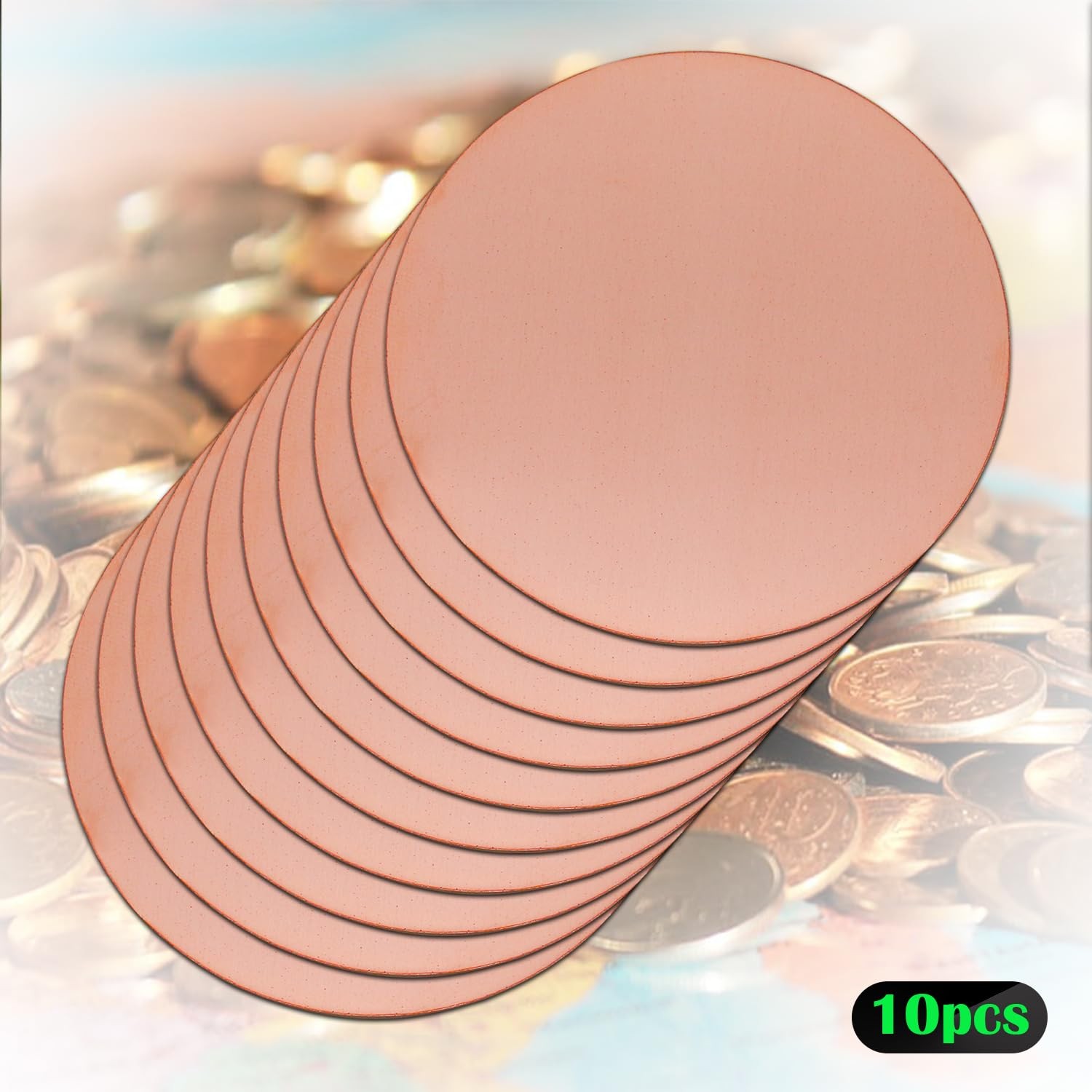 Uxney 1-3/16″ Copper Round Discs, 14 Gauge 1.5mm Dia:1-3/16″, reddish-brown