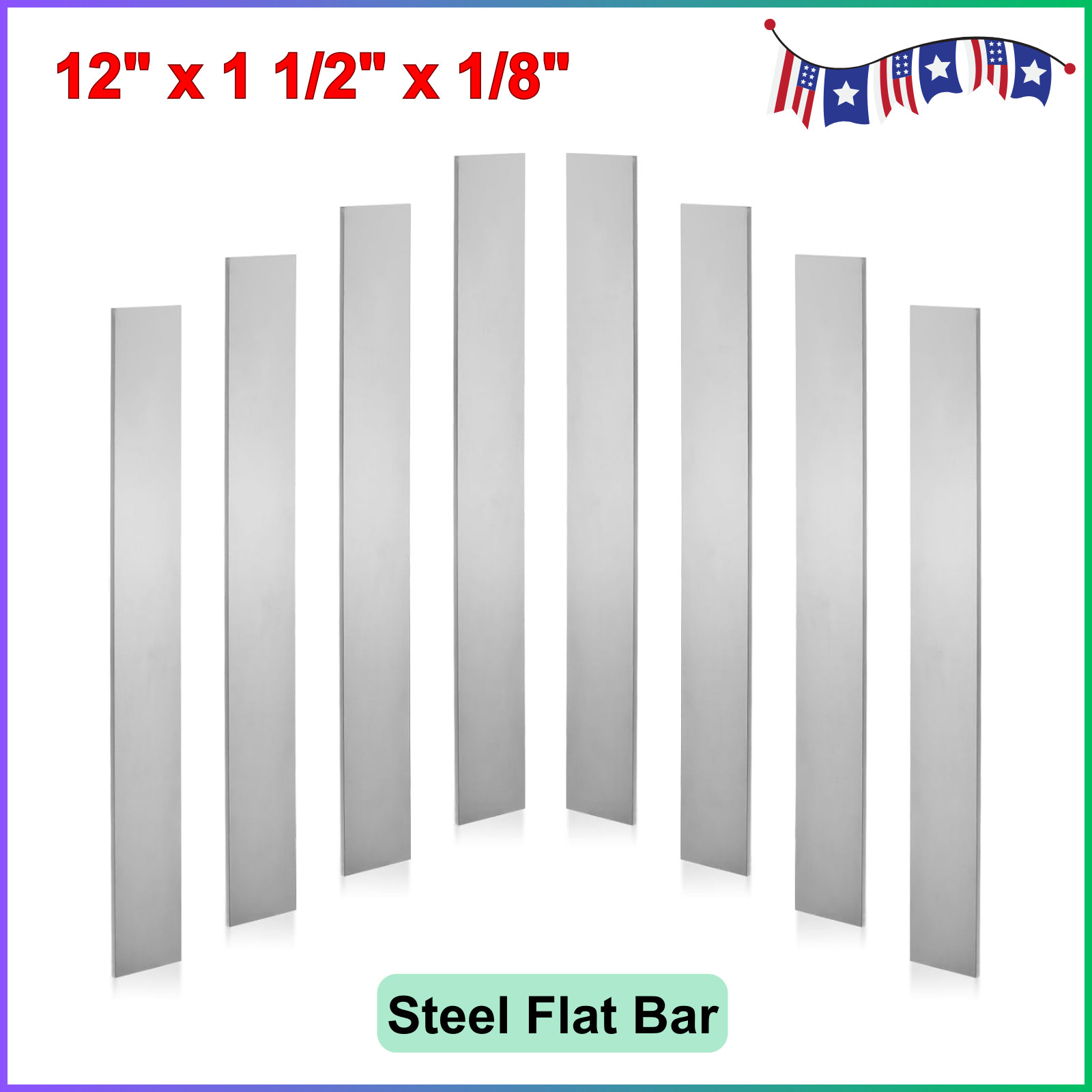 8 Pack 15N20 Steel Flat Bar for Knife Making 12″ x 1 1/2″ x 1/8″ Steel Flat Bar