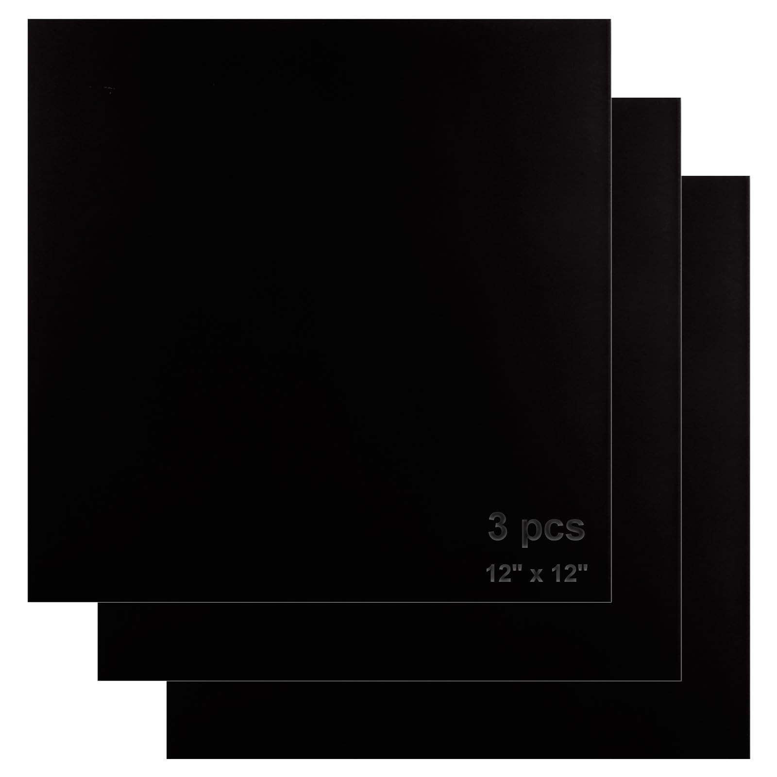 3 PCS Black 5052 Anodized Aluminum Sheet 12x12x1/32 0.04 Inch 1mm Engraving