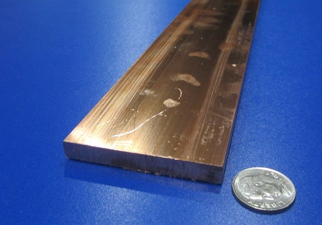 110 Copper Bar,1/4 (H00) to 1/4 Hard (H01).250″ Thick x 2.0″ Wide x 24.0″ Length
