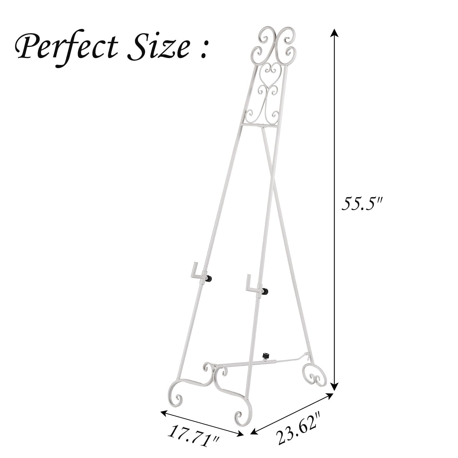 55.5″ X 23.62″ Metal Scroll Extra Large Free Standing Adjustable Display Stan…