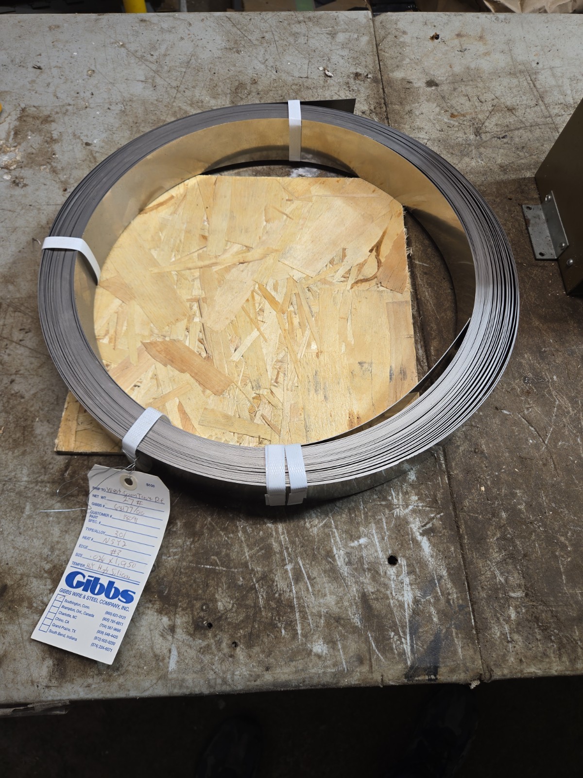 301 Stainless Steel Strip .026″ X 1.950 23 Lbs ~130ft